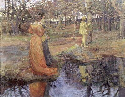 Medieval Woodland Scene, 1880s by Elizabeth Adela Stanhope Forbes
